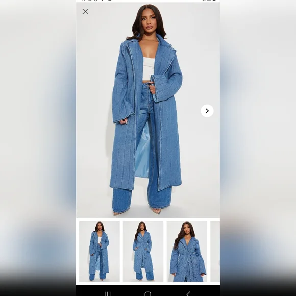 Blue Denim Long Coat Fashion Nova - Picture 2 of 5